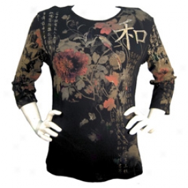 Flowers Of The East Tee Small-black