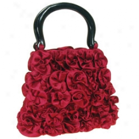 Handcrafted Silk Roses Handbag Red