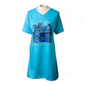 Laurel Burch Nihtshirt Small Medium-aqua