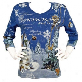 Snowman & Friends Tee Medium-blue