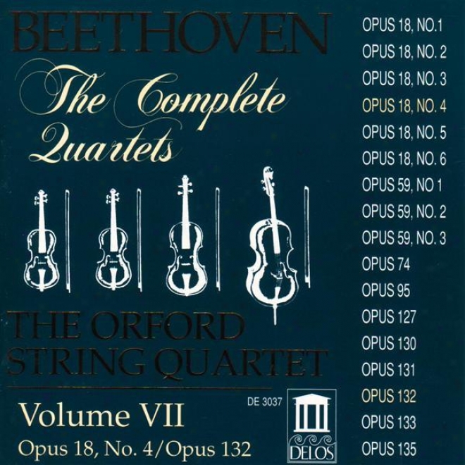 Beethoven, L.: String Quartets (complete), Vol. 7 - Nos. 4 And 15 (orford Row Quartet)