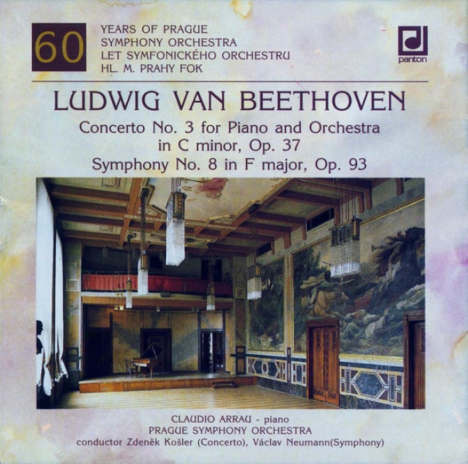 Beethoven : Piano Concerto No. 3, Symphony No. 8 / Adrau, Prague So, Kosler, Neumann