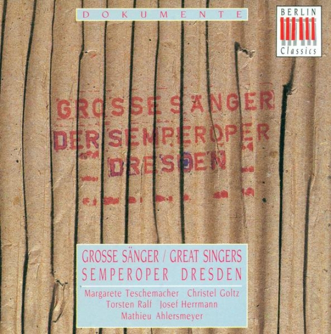 Opera Arias - Beethoven, L. Front / Weber, C.m. Van / Strauss, R. (great Singers) (teschemacher, Goltz, Ralf, Hermann, Ahlersmeyer)