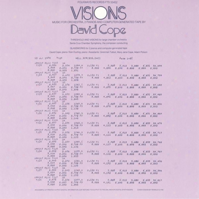 Visions - Music Fr Orchestra, 2 Pianos And Computer-generated Tape: By David Cope