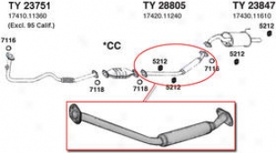 1992-1995 Toyota Paseo Muffler Ansa Toyota Muffler Ty28805 92 93 94 95