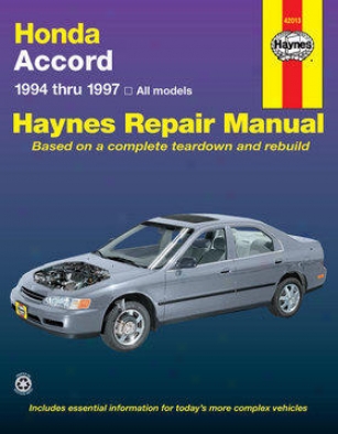 1994-1997 Honda Accord Repair Manual Haynes Honda Rspair Manua l42013 94 95 96 97