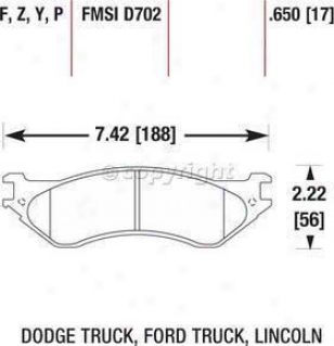 2000-2005 Shuffle Ram 1500 Brake Pad Set Hawk Dodge Brake Pad Set Hb299z.650 00 01 02 03 04 05