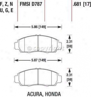 2001-2003 Acura Cl Brake Pad Set Hawk Acura Brake Pad Set Hb366f.681 01 02 03