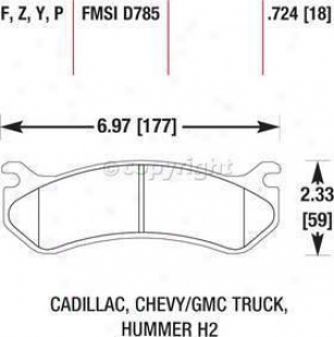 2002-2006 Cadillac Escalade Brake Pad Set Hawk Caxillac Brake Pa Set Hb323f.724 02 03 04 05 06