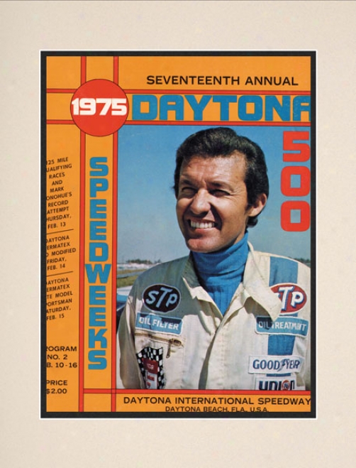 17th Annual 1975 Daytona 500 Matted 10.5 X 14 Program Print