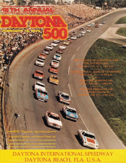 18th Annual 1976 Daytona 500 Canvas 36 X 48 Program Print