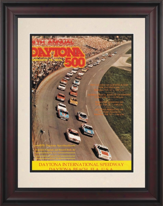 18th Annual 1976 Daytona 500 Framed 10.5 X 14 Program Print