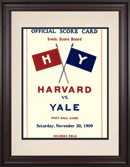 1909 Harvard Crimson Vs. Yale Bulldogs 10.5x14 Framed Historic Football Print