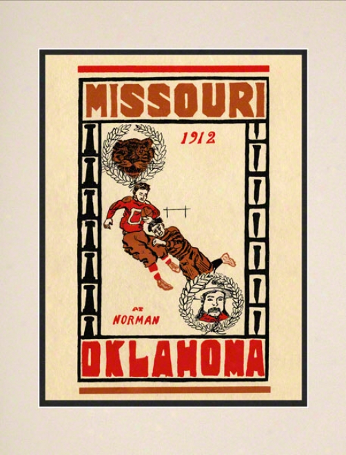 1912 Oklahoma Vs Missouri 10.5x14 Matted Historic Football Print