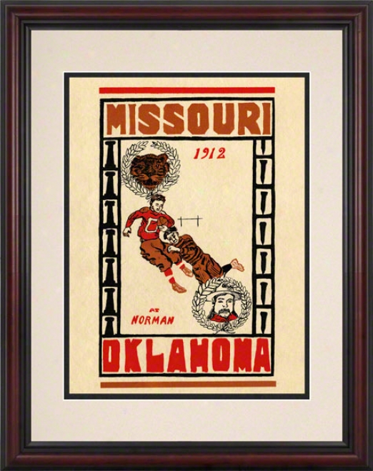 1912 Oklahoma Vs Missouri 8.5 X 11 Framed Historic Football Print