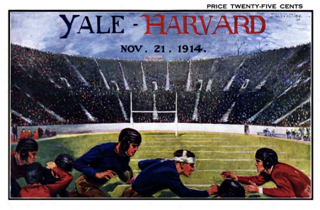 1914 Yale Bulldogs Vs. Harvard Crimson 22 X 30 Canvas Historic Football Print