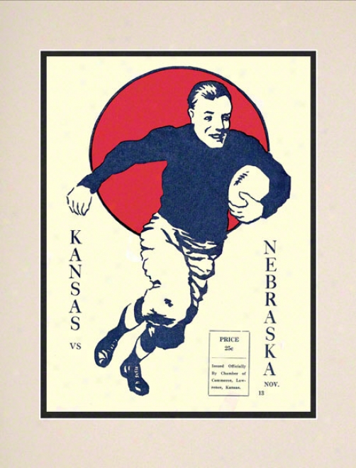 1920 Kansas Vs. Nebraska 10.5x14 Matted Historic Football Print