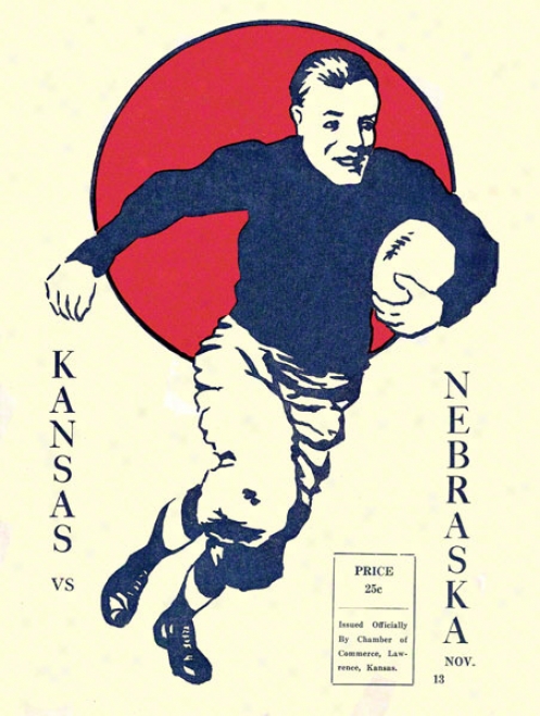 1920 Kansas Vs. Nebraska 22 X 30 Canvas Historic Football Print