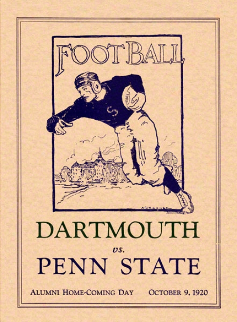 1920 Penn State Nittany Lions Vs Dartmouth Big Green 22 X 30 Canvas Historic Football Poster