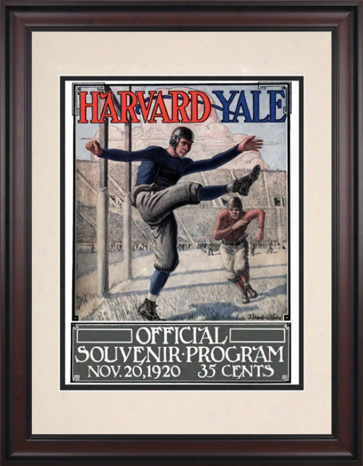 1920 Yale Bulldogs Vs. Harvard Crimson 10.5x14 Framed Historic Football Print