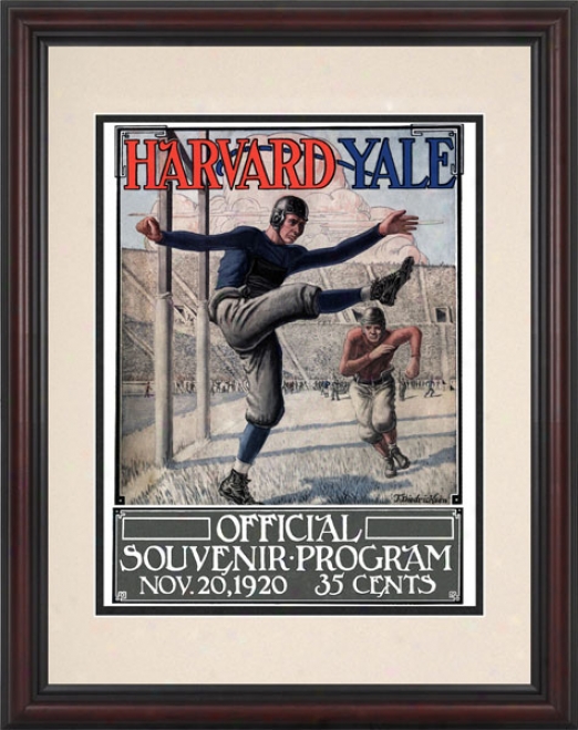 1920 Yale Bulldogs Vs. Harvard Crimson 8.5 X 11 Framed Historic Football Print