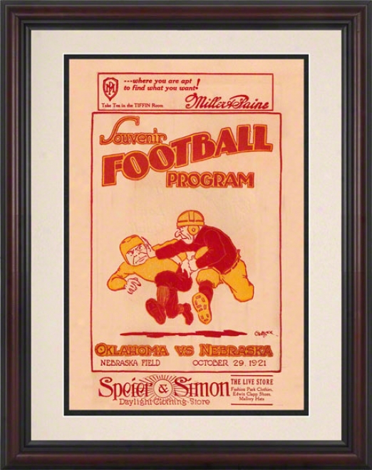 1921 Nebraska Vs Oklahoma 8.5 X 11 Framed Historic Football Print