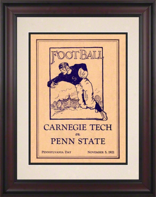 1921 Penn State Nittany Lions Vs Carnehie Tech 10 1/2 X 14 FramedH istoric Football Poster