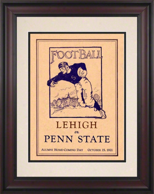 1921 Penn State Nittany Lions Vs Lehigh Mountain-hawks 10 1/2 X 14 Framed Historic Football Poster