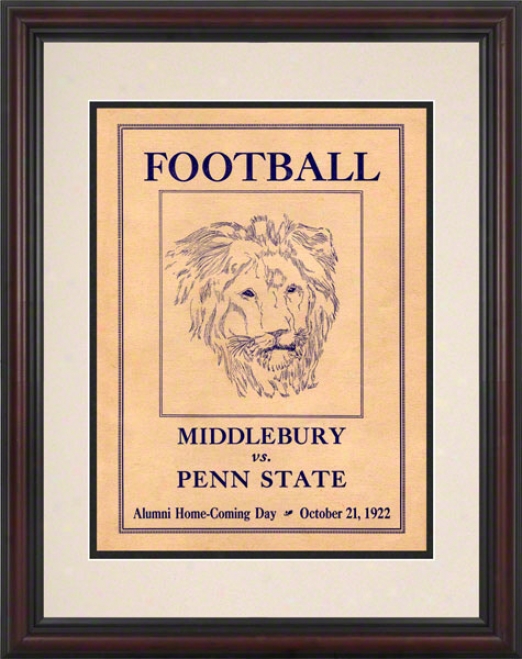 1922 Penn Express  Nittany Lions Vs Middlebury 8.6 X 11 Framed Histtoric Football Poster