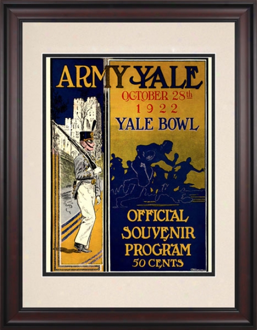 1922 Yale Bulldogs Vs. Armh Black Knights 10.5x14 Framed Historic Football Print