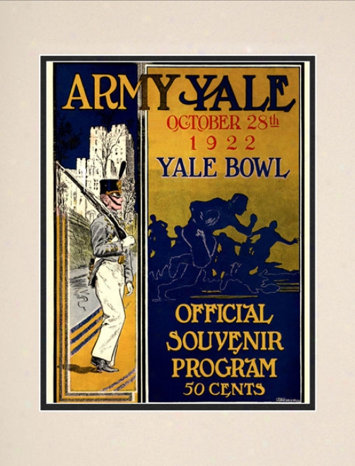 1922 Yale Bulldogs Vs. Army Black Knights 10.5x14 Matted Historic Football Print