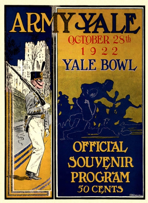 1922 Yale Bulldogs Vs. Army Black Kngihts 22 X 30 Canvas Historic Football Print