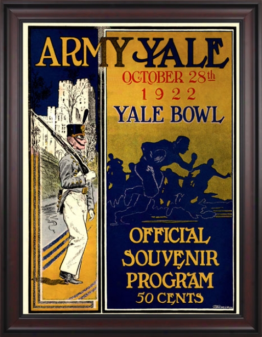 1922 Yale Bulldogs Vs. Army Wicked Knights 36 X 48 Framed Canvas Historic Football Print