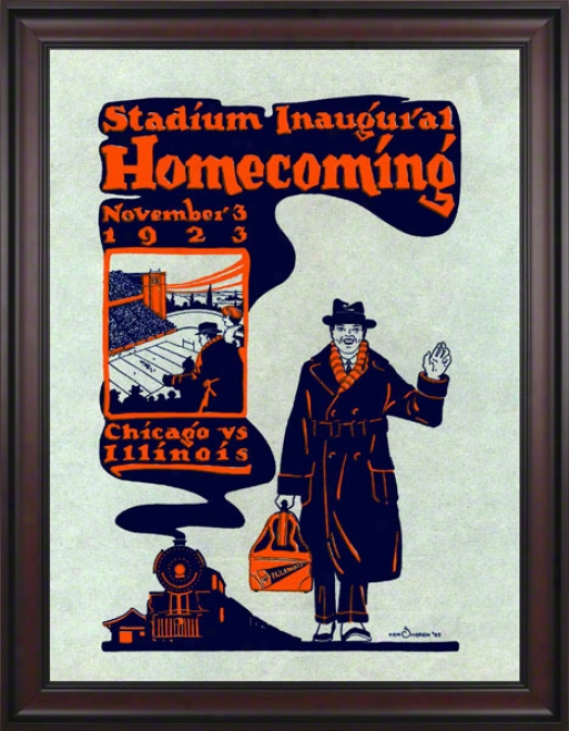 1923 Illinois Vs. Chicago 36 X 48 Framed Canvas Historic Football Print