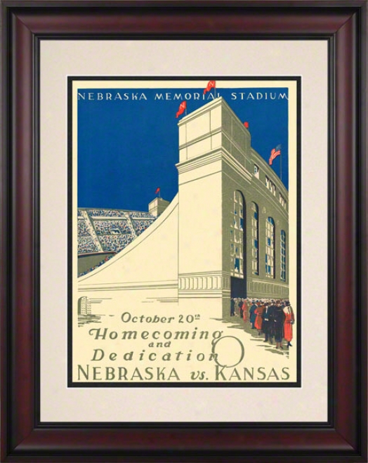 1923 Nebraska Vs. Kansas 10.5x14 Framed Historic Football Print