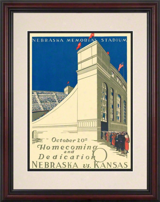 1923 Nebraska Vs. Kansas 8.5 X 11 Framed Historic Football Ptint