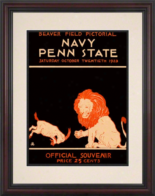 1293 Penn State Nittany Lions Vs Navy Midshipmen 8.5 X 11 Framed Historic Football Posrer