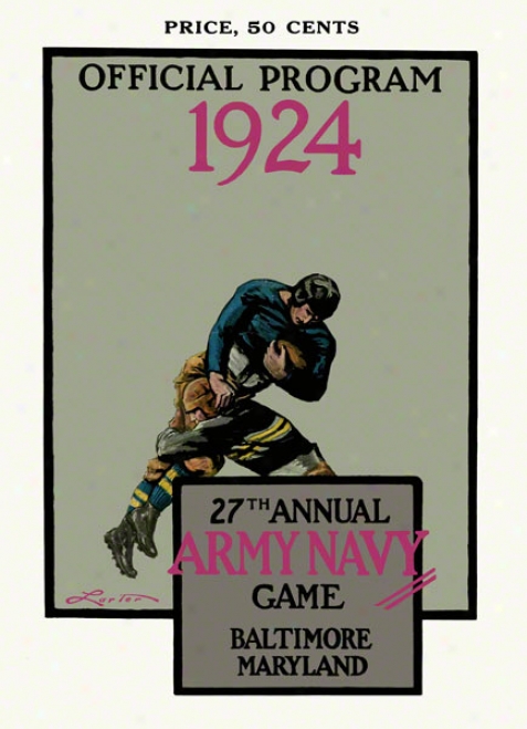 1924 Army Vs. Navy 22 X 30 Canvas Historic Football Print