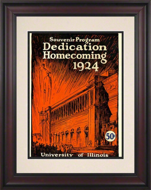 1924 Illinois Vs. Michigan 10.5x14 Framed Historic Football Print