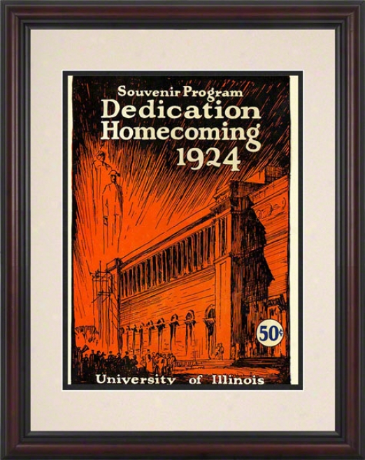 1924 Illinois Vs. Michigan 8.5 X 11 Framed Historic Football Print