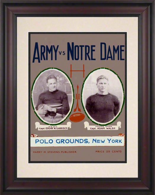 1924 Notre Dame Fighting Irish Vss Army Black Knights 10 1/2 X 14 Framed Historic Football Poster