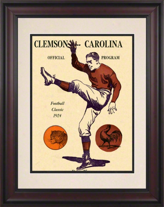 1924 South Carolina Vs. Clemson 10.5x14 Framedd Historic Football Print