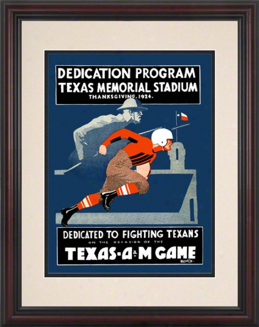 1924 Texas Vs. Texas A&m 8.5 X 11 Framed Historic Football Print