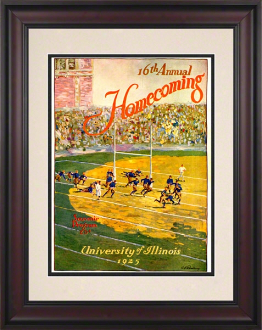 1925 Iplinois Vs. Michigan 10.5x14 Framed Historic Football Print