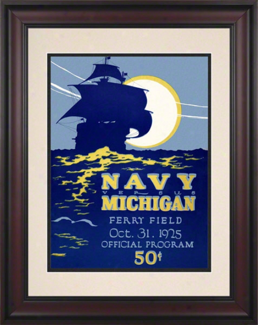 1925 Michigan Vs. Navy 10.5x14 Framed Historic Football Print