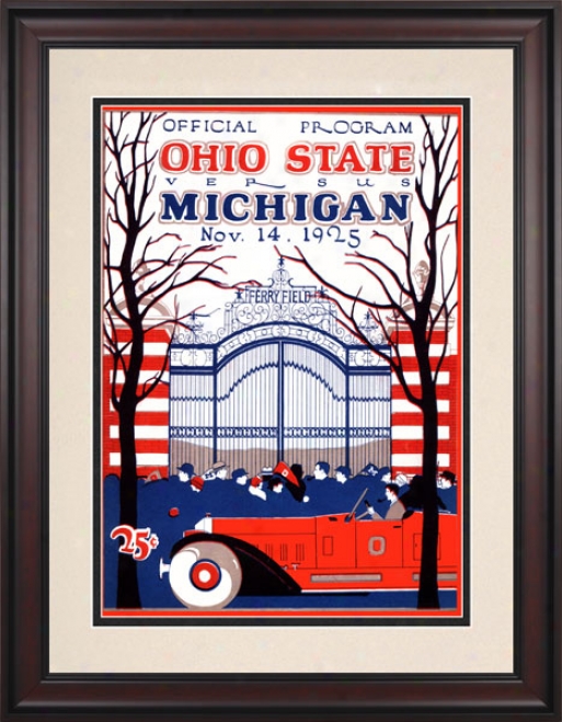 1925 Michigan Wolverines Vs. Ohio State Buckeyes 10.5x14 Framed Historic Football Print