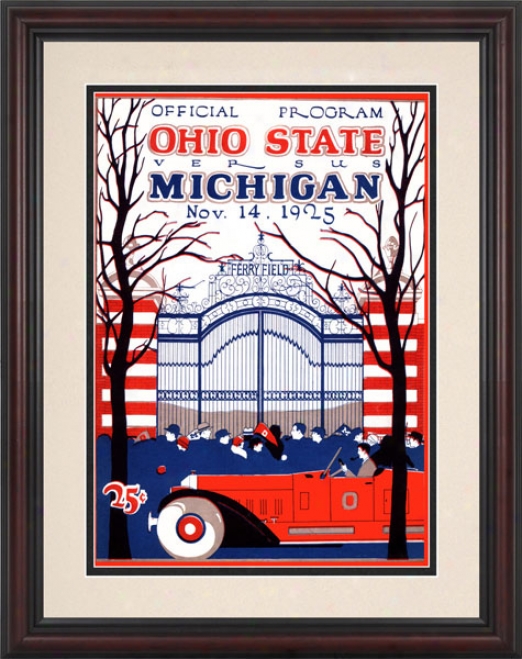 1925 Michigan Wolverines Vs. Ohio State Buckeyes 8.5 X 11 Framed Historic Football Print