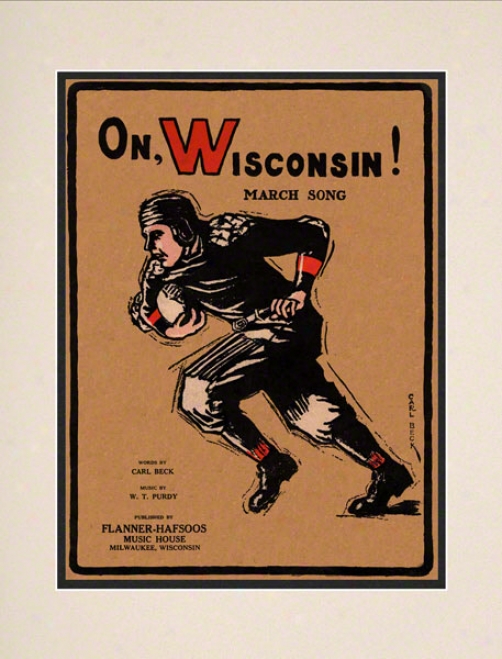 1925 Forward Wisconsin! 10.5x14 Matted Historic Football Print