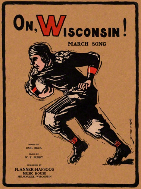 1925 On Wisconsin! 22 X 30 Canvas Historic Football Print