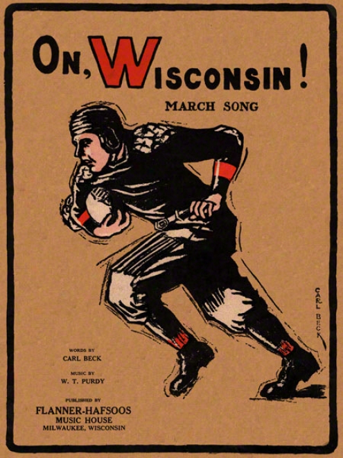 1925 On Wisconsin! 36 X 48 Canvas Historic Football Print